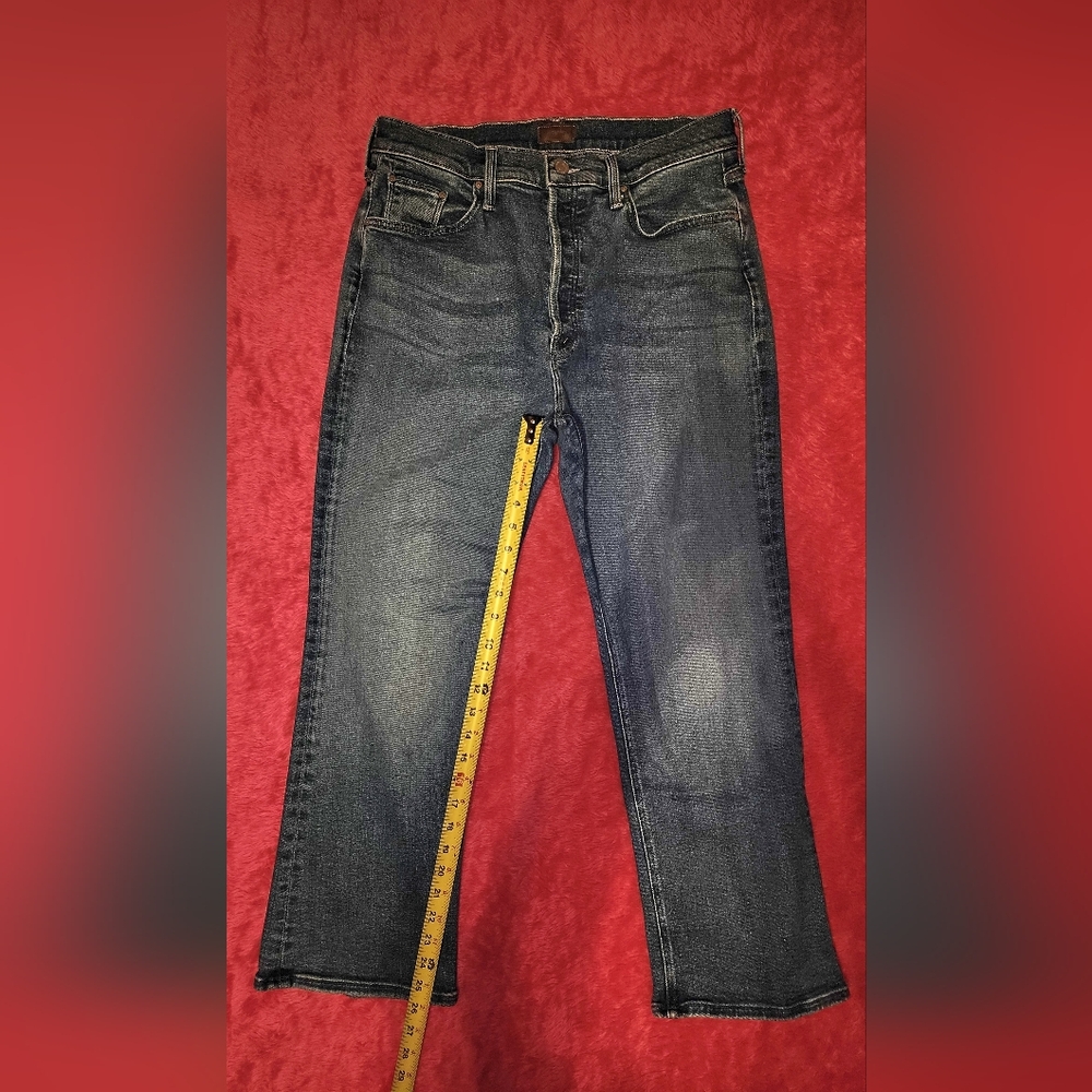 Mother The Tripper Ankle Jeans Size 32 Button Fly Straight Leg Made In the USA